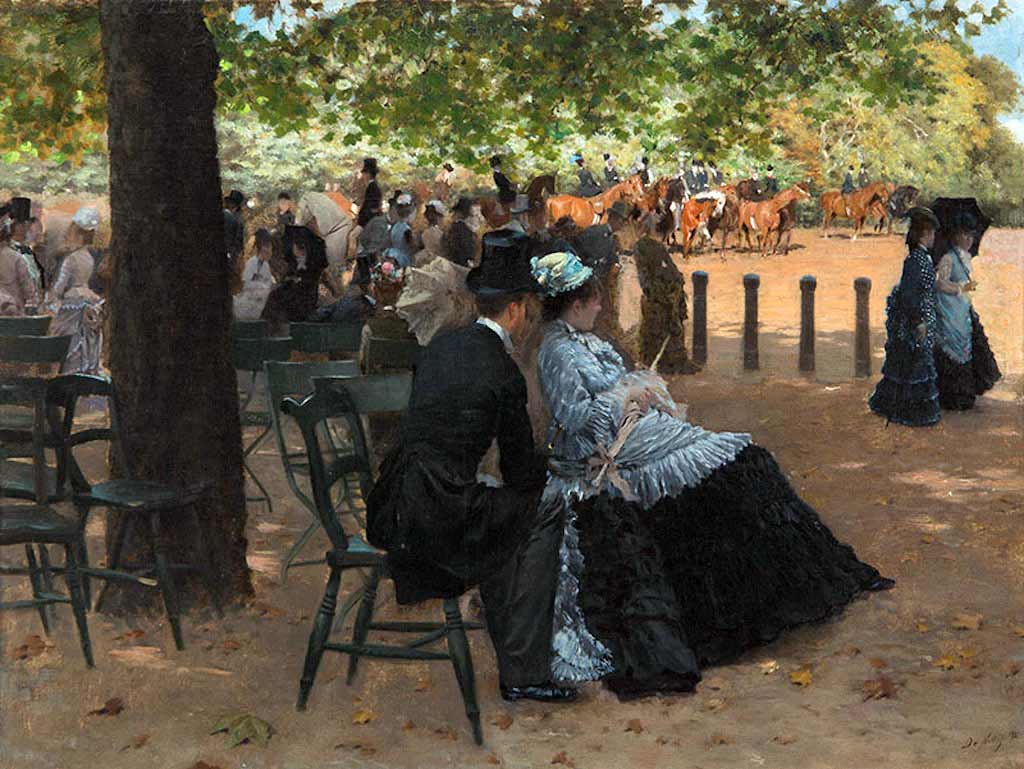 Giuseppe De Nittis a Londra: il dipinto mostra un corteggiamento in Hyde Park.